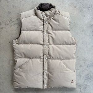 Vintage GERRY Outdoors Down Vest Men’s Large Snap Buttons Reversible USA Brown